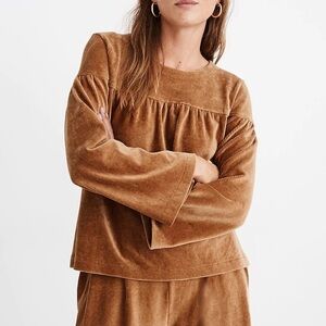 Madewell Texture & Thread Corduroy Tan Swing Top